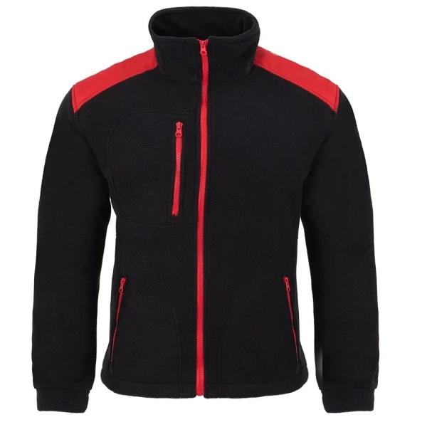 Bluza polarowa czarna wstawki czerwone roz.M