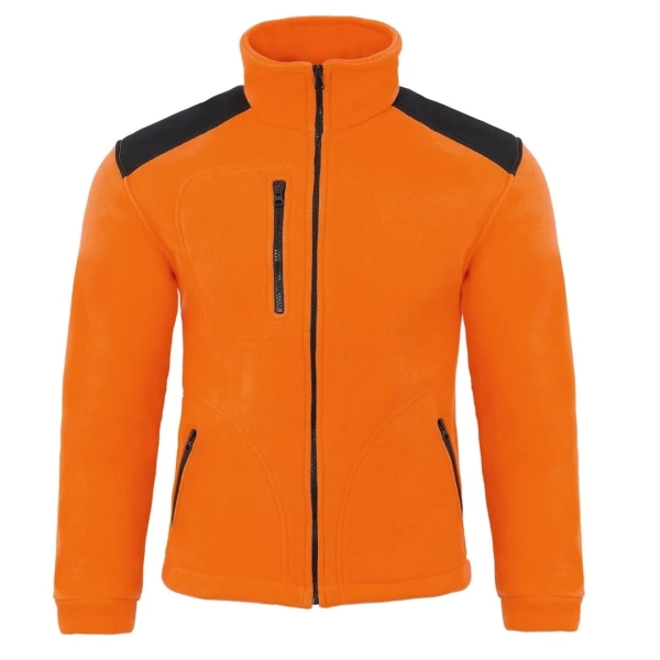Bluza polarowa pomarańczowa wstawki czarne roz.M