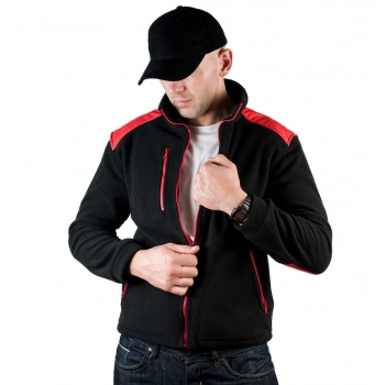 Bluza polarowa  czarna wstawki czerwone roz.XXL