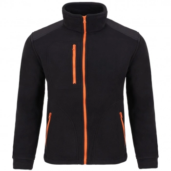 Bluza polarowa  czarna wstawki pomarańczowe roz.XXL