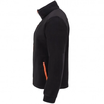 Bluza polarowa  czarna wstawki pomarańczowe roz.XXL