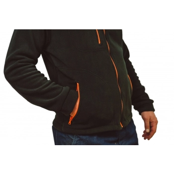 Bluza polarowa  czarna wstawki pomarańczowe roz.XXL