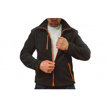 Bluza polarowa  czarna wstawki szare roz.XXL