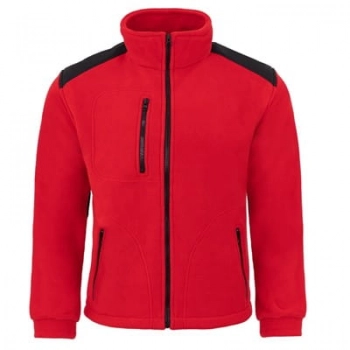 Bluza polarowa  czerwona wstawki czarne roz.XXL