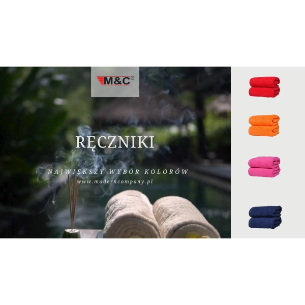 Ręcznik pomarańczowy hotelowy kąpielowy 100x50 - Extra Soft – odzież gastronomiczna Gastronix - inne ujęcie