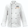 Bluza kucharska kitel biały z lamówką czarną z twoim nadrukiem logo roz. 3XL – bluza kucharska – odzież gastronomiczna d