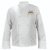Bluza kucharska biała na guziki z twoim nadrukiem logo napisem roz. 3XL – bluza kucharska – odzież gastronomiczna dla ku