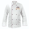 Bluza kucharska kitel biały z lamówką bordową z twoim nadrukiem logo roz. M – bluza kucharska – odzież gastronomiczna dl
