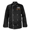 Bluza kucharska kitel czarny z lamówką białą z twoim nadrukiem logo roz. XL