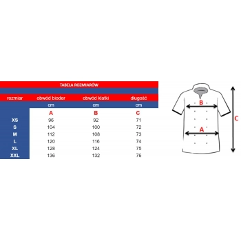 Bluza kucharska czarna damska na napy krótki rękaw z twoim logo nadrukiem  roz. L