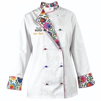 Bluza kucharska damska kitel biały W5 z twoim nadrukiem logo roz. L