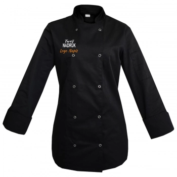 Bluza kucharska czarna damska na napy długi rękaw z twoim logo nadrukiem  roz. XL