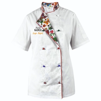 Bluza kucharska damska kitel biały W3 z twoim nadrukiem logo roz. M