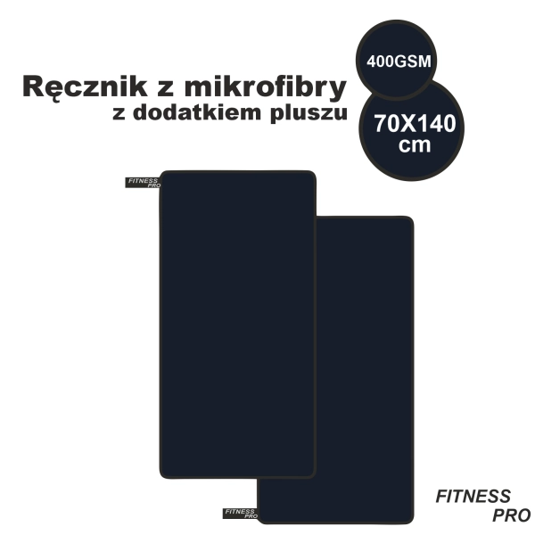 Ręcznik szybkoschnący duży sportowy plażowy z mikrofibry na siłownie FIT – odzież gastronomiczna Gastronix - inne ujęcie