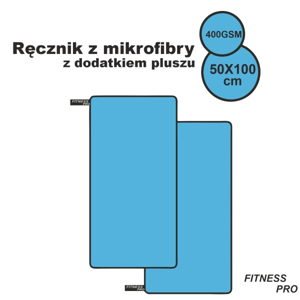 Ręcznik szybkoschnący sportowy plażowy z mikrofibry na siłownie FIT – odzież gastronomiczna Gastronix - inne ujęcie