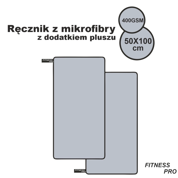 Ręcznik szybkoschnący sportowy plażowy z mikrofibry na siłownie FIT – odzież gastronomiczna Gastronix - inne ujęcie