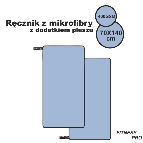 Ręcznik szybkoschnący duży sportowy plażowy z mikrofibry na siłownie FIT – odzież gastronomiczna Gastronix - inne ujęcie