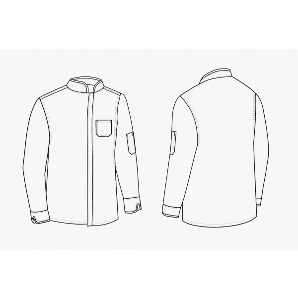 Bluza Kucharska Rysunek Techniczny 1
